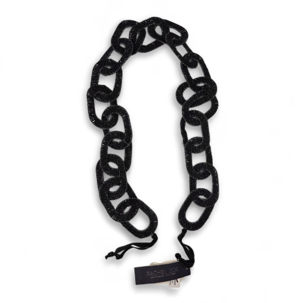 Rachel Zoe Black Beaded Chainlink Halloween Garland‎ Banner - Picture 2 of 8